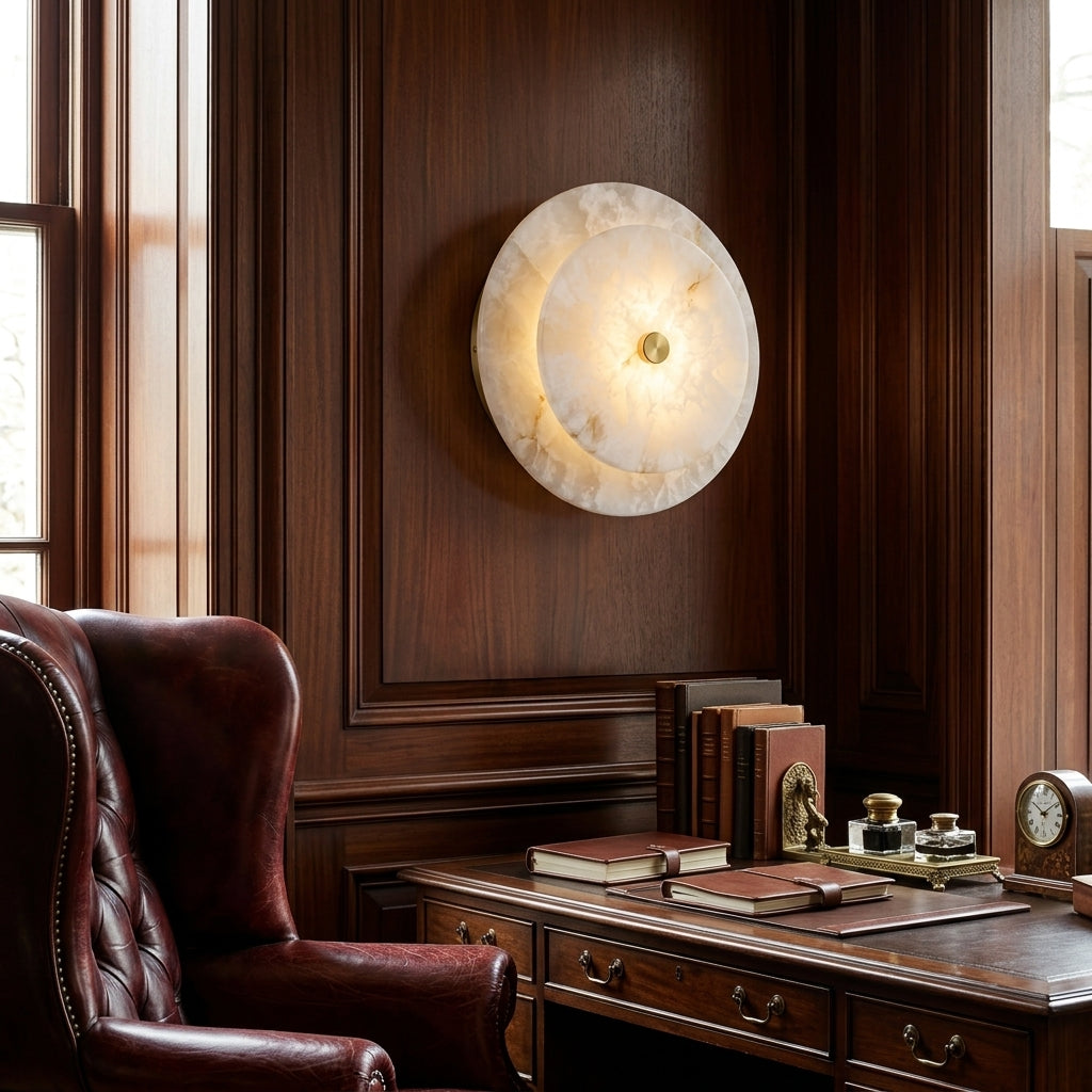 Ravelford Aplique de pared con disco de alabastro