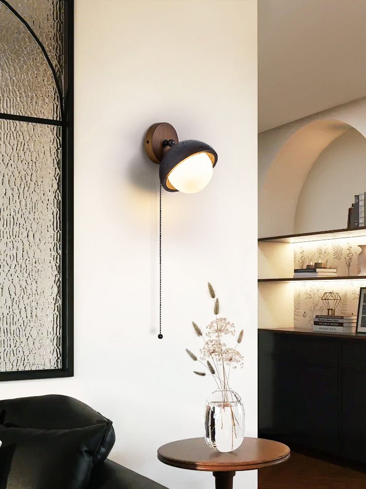 Serenaria aplique de pared Globo negro travertino