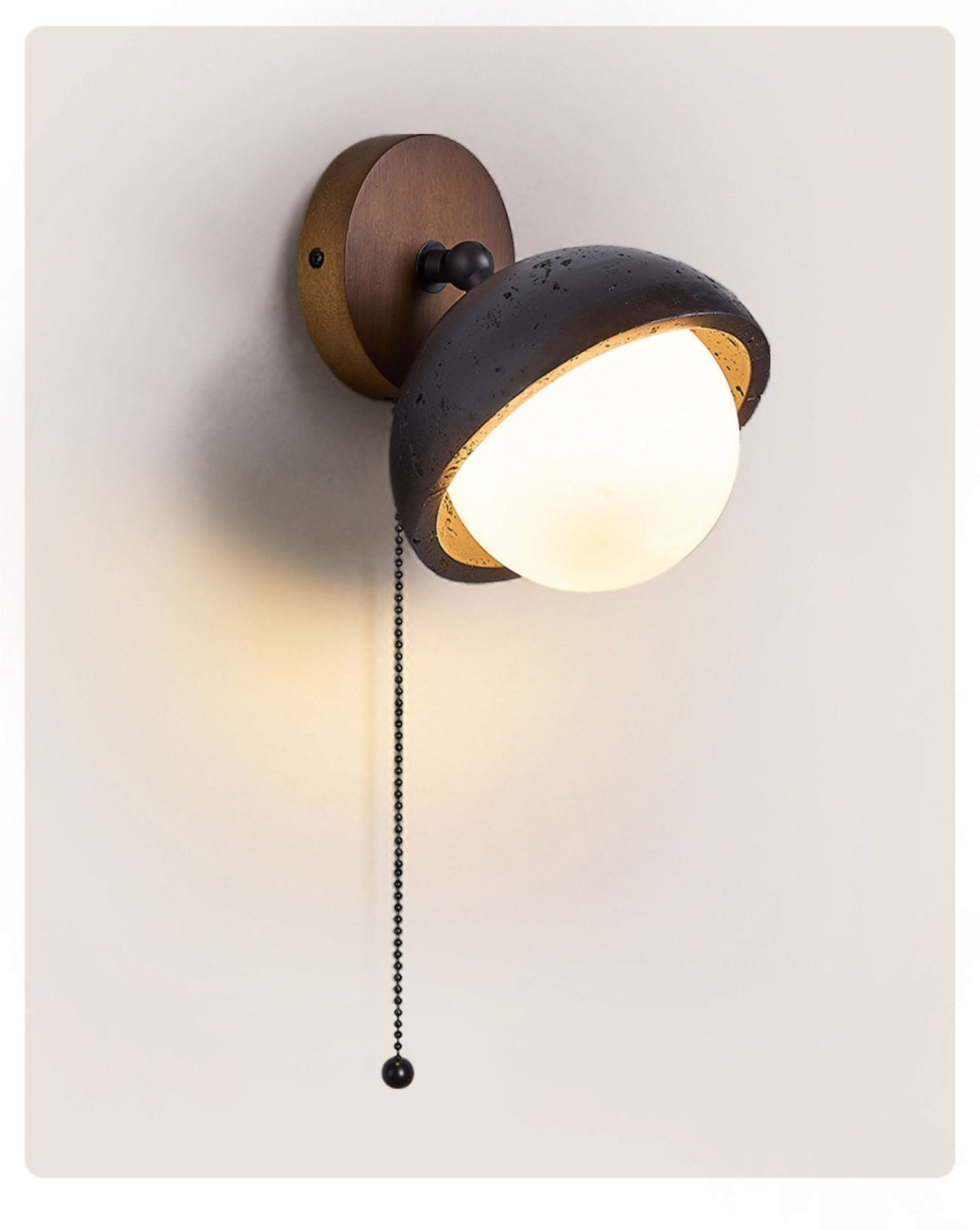 Serenaria aplique de pared Globo negro travertino