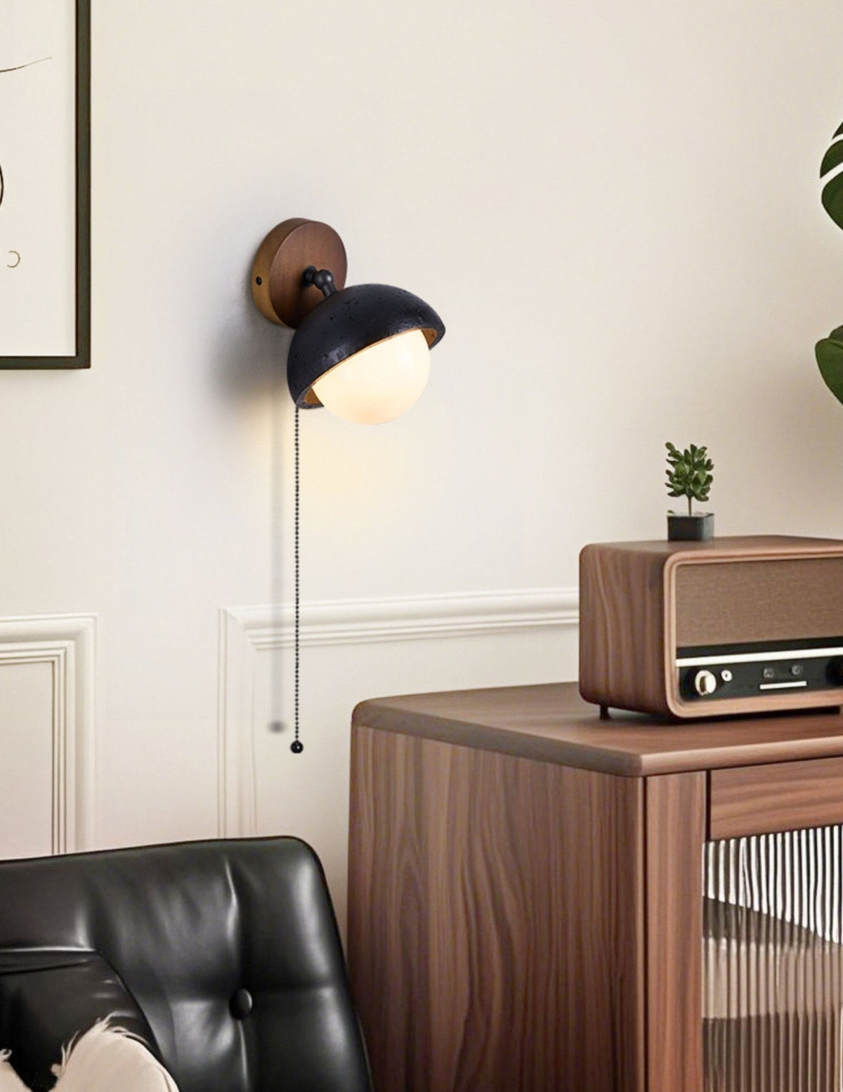 Serenaria aplique de pared Globo negro travertino