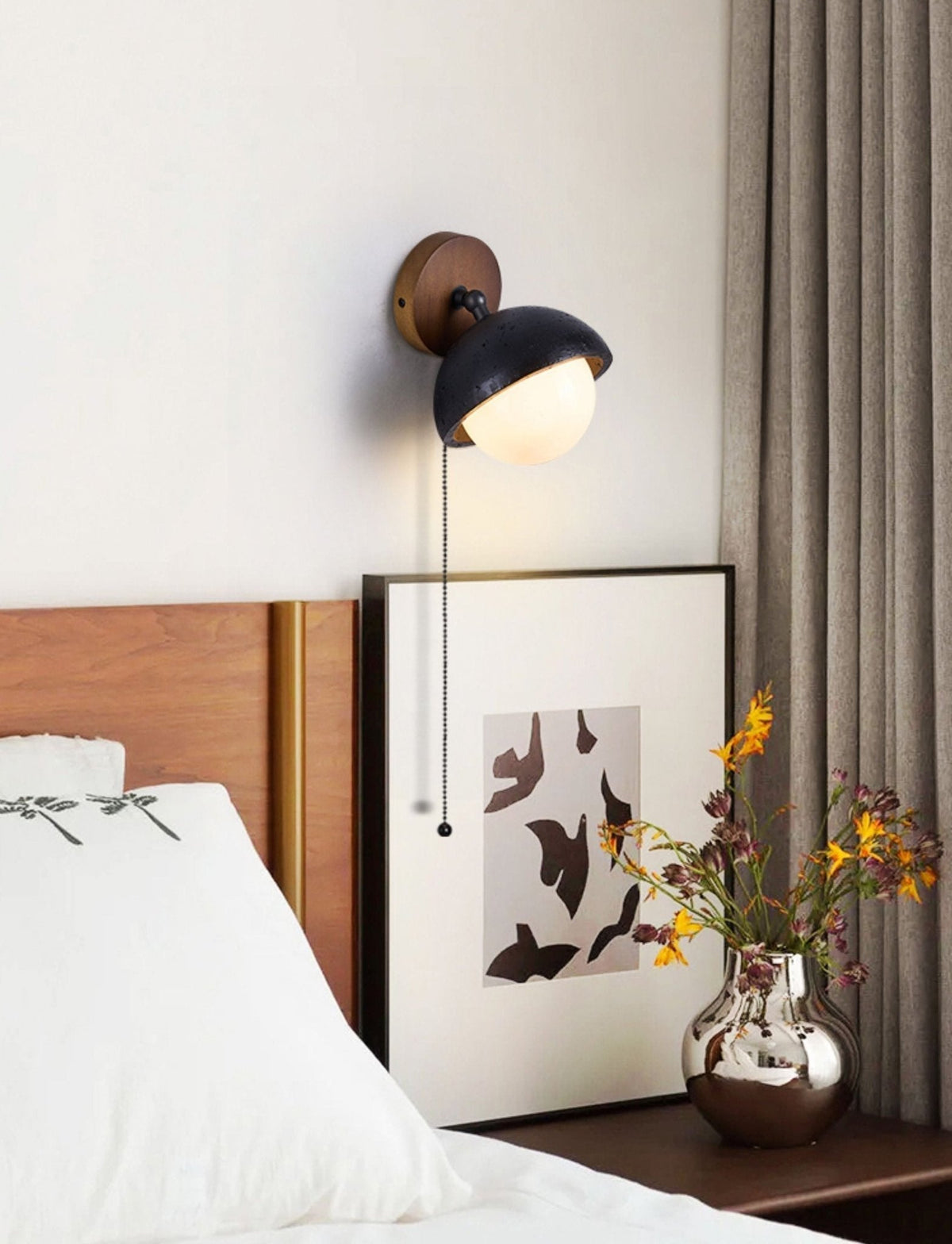 Serenaria aplique de pared Globo negro travertino