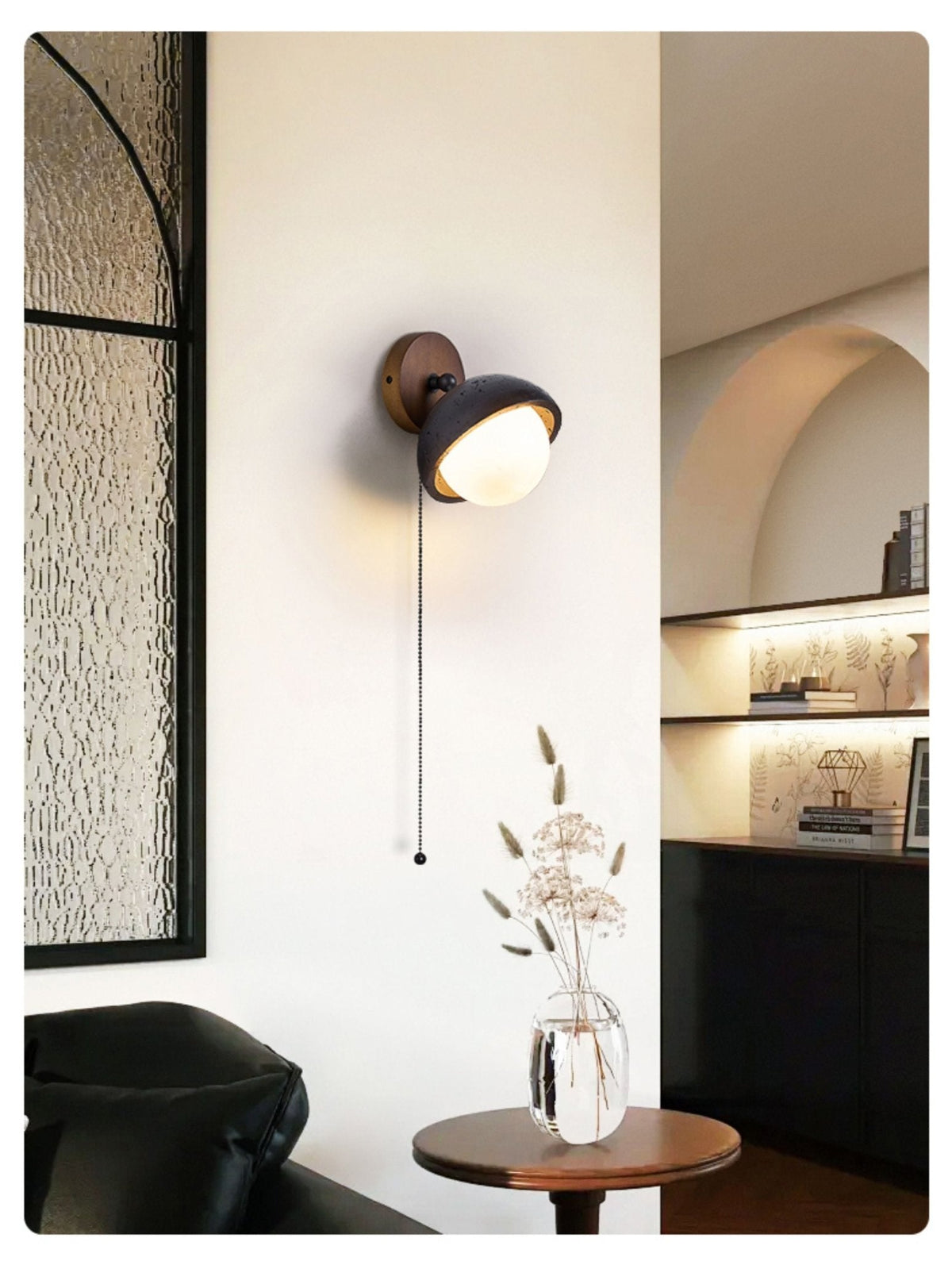 Serenaria aplique de pared Globo negro travertino