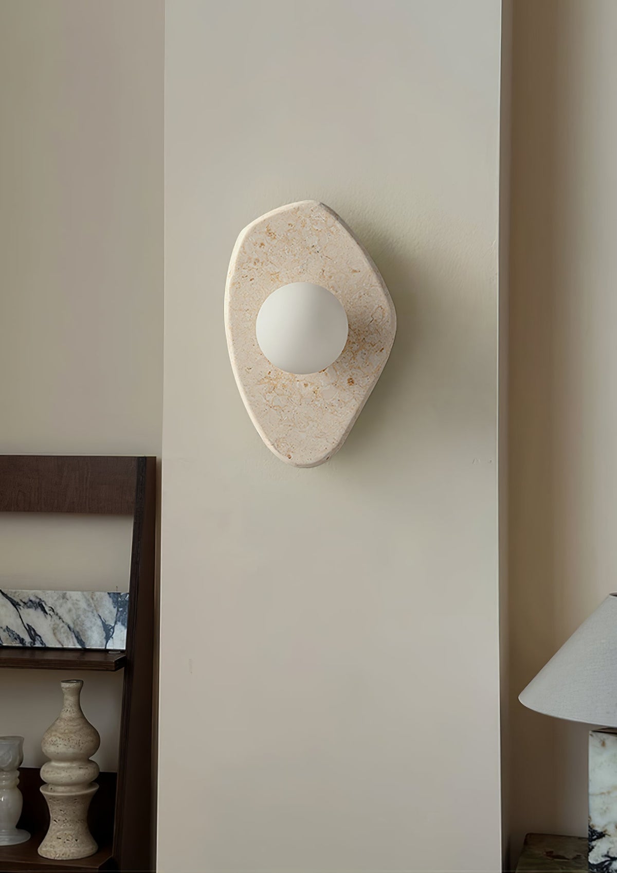Pebble aplique de pared en mármol rústico