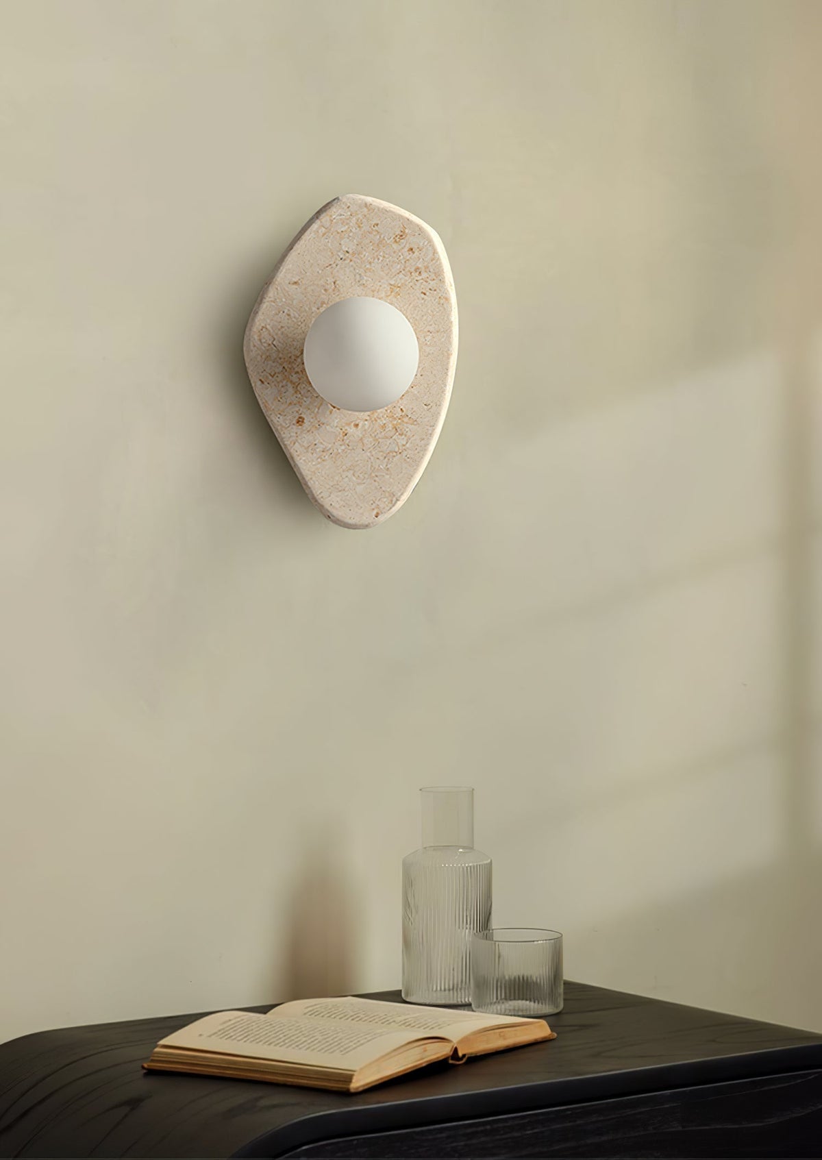 Pebble aplique de pared en mármol rústico