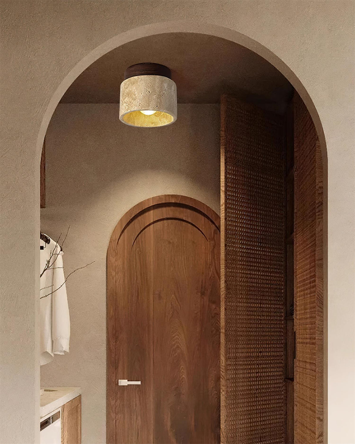 Lysaen Stone travertino lámpara de techo