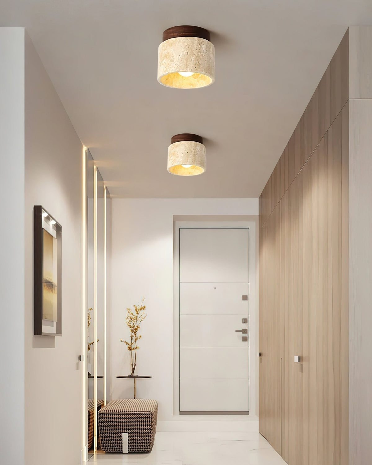Lysaen Stone travertino lámpara de techo
