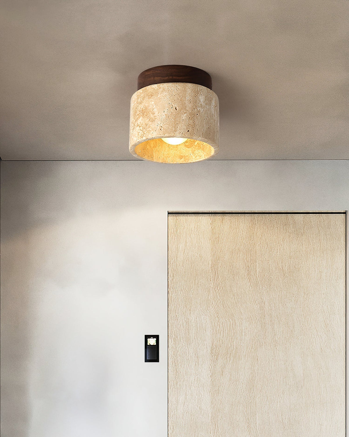 Lysaen Stone travertino lámpara de techo