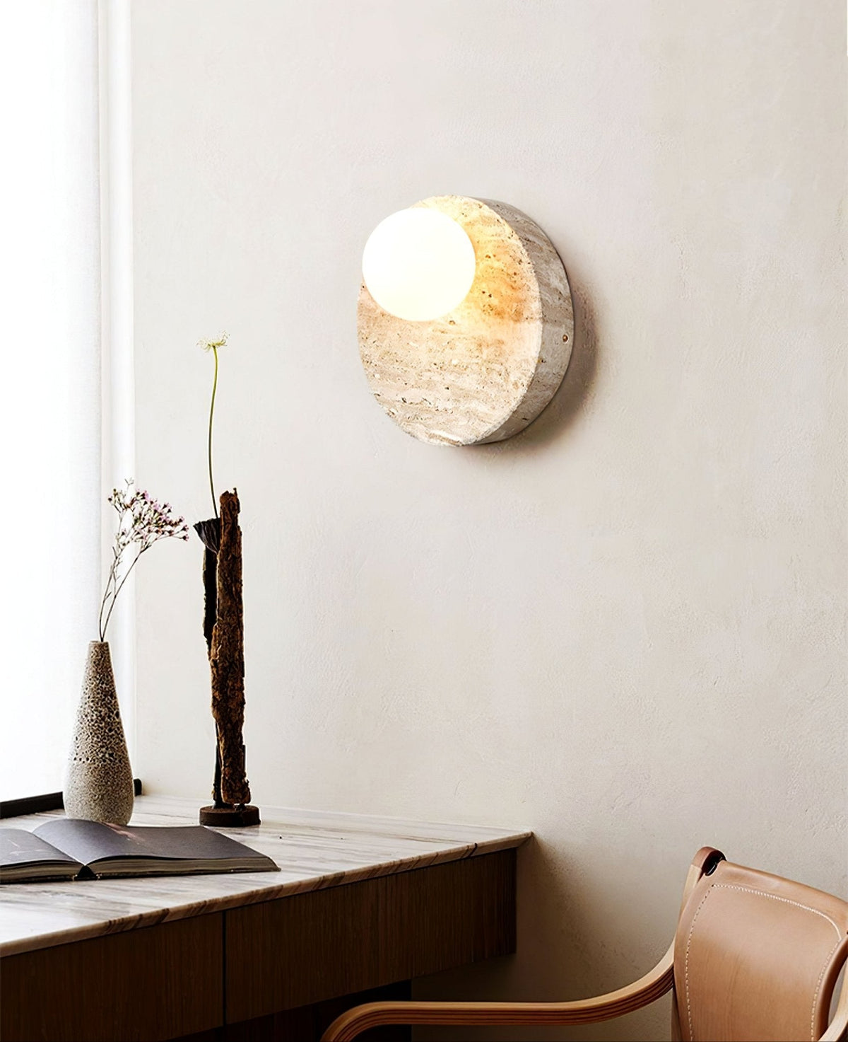 Kivros aplique de pared travertino