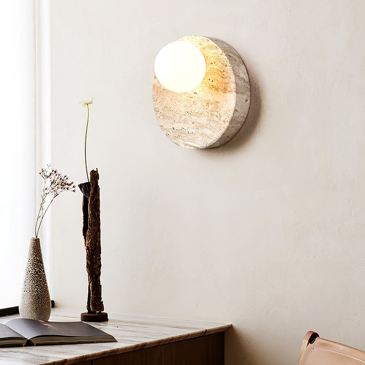 Kivros aplique de pared travertino