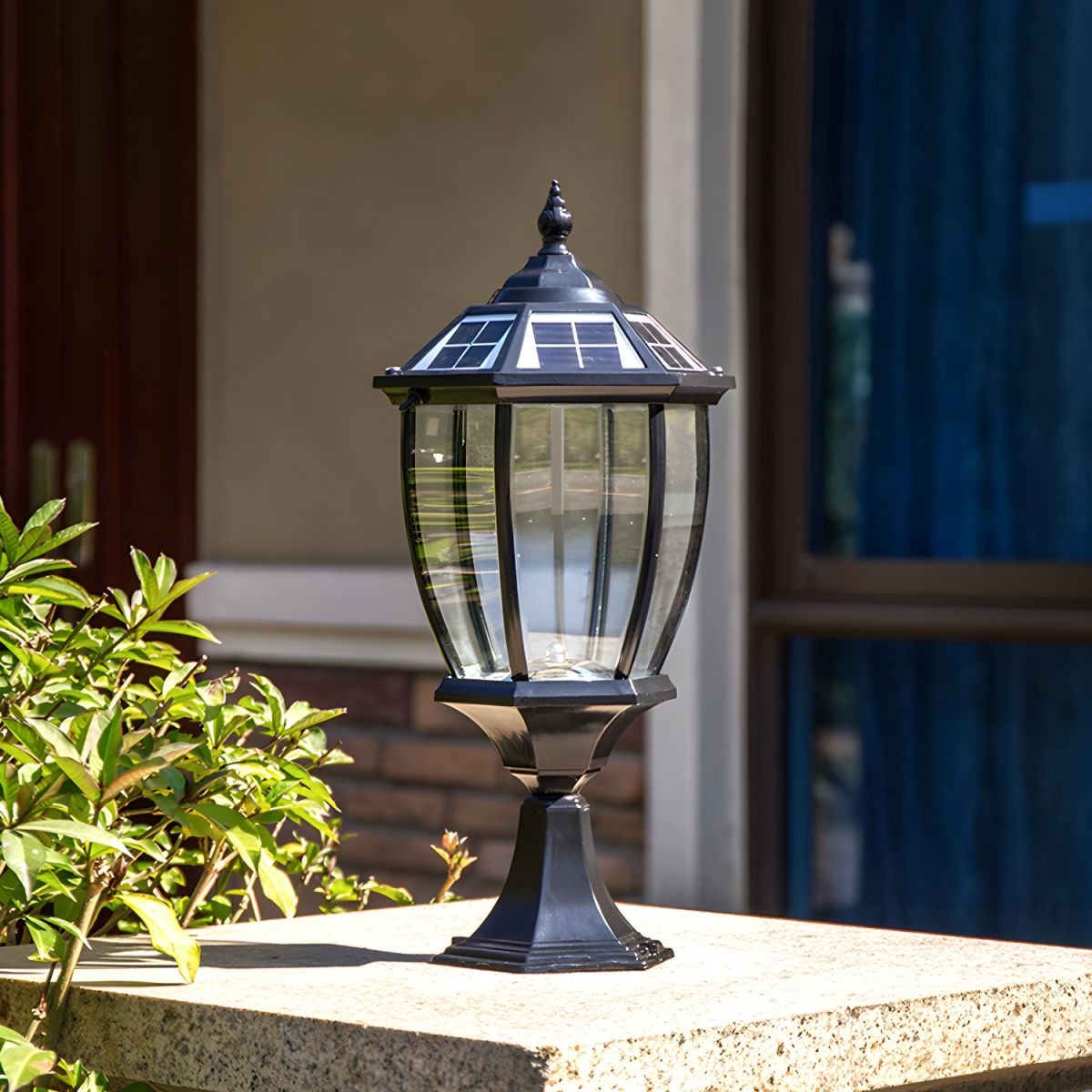 Cezoria Linterna exterior de vidrio Solar Única