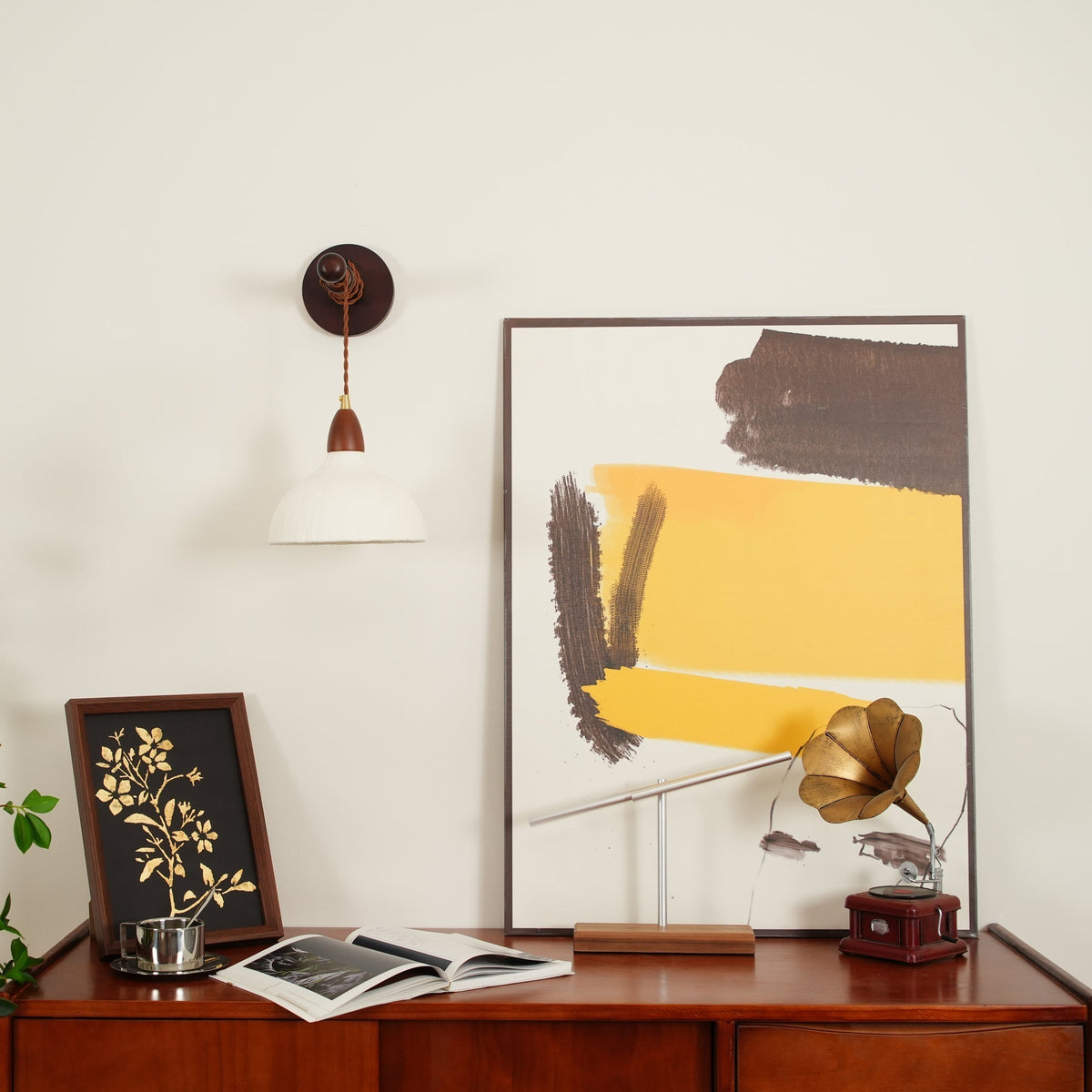 Vitheos aplique de pared elegancia Natural de madera de nogal