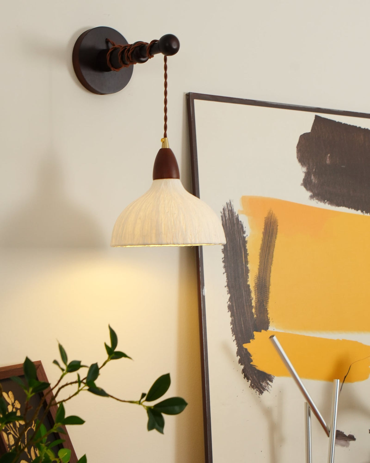 Vitheos aplique de pared elegancia Natural de madera de nogal