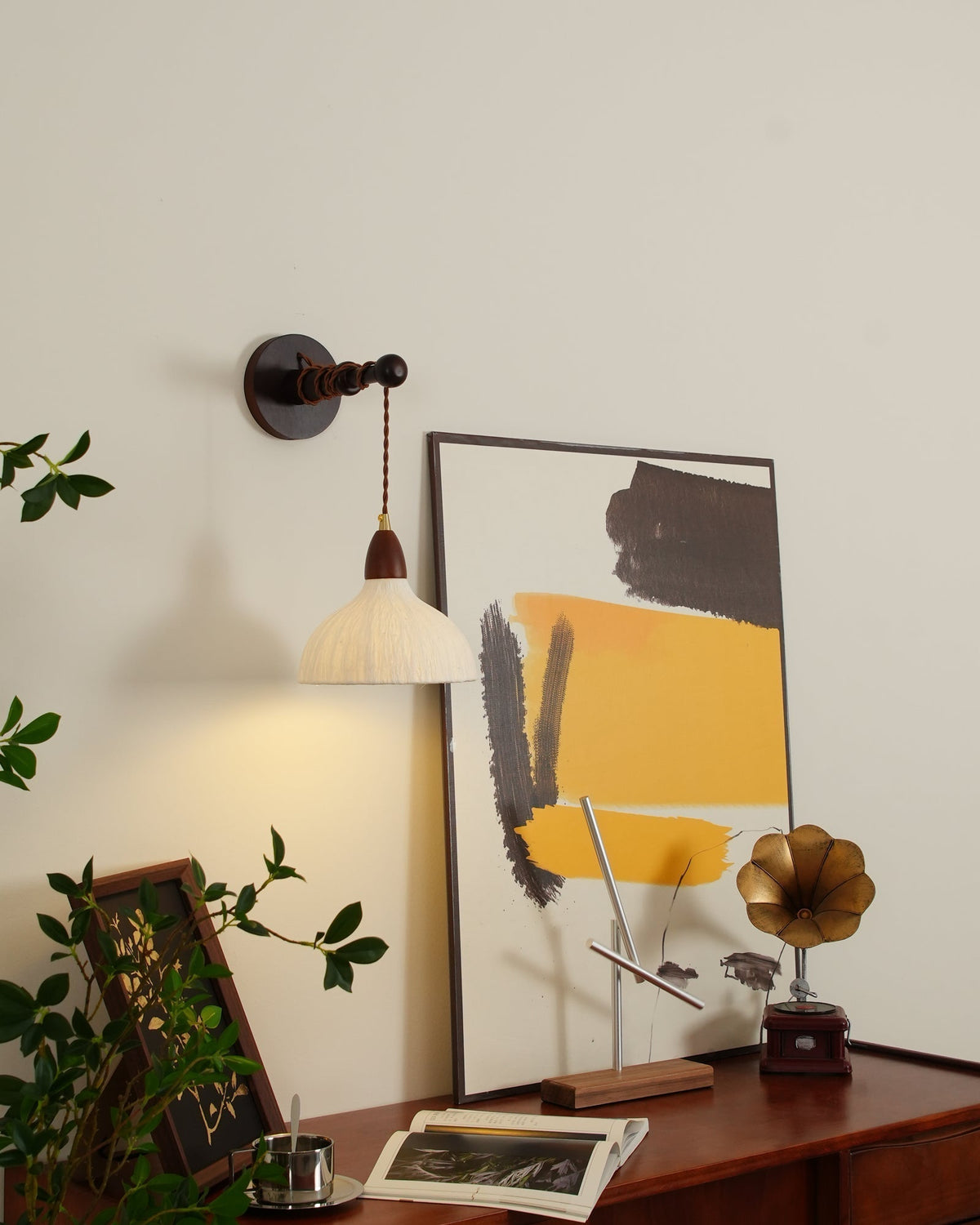 Vitheos aplique de pared elegancia Natural de madera de nogal