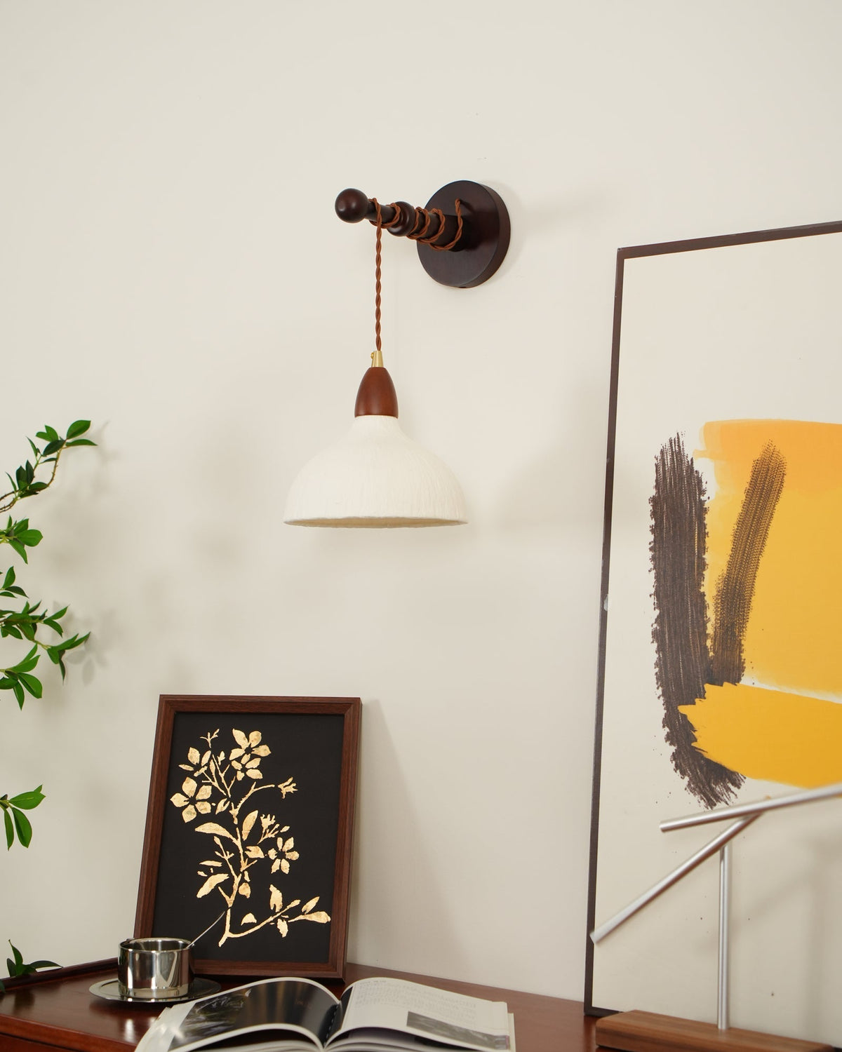Vitheos aplique de pared elegancia Natural de madera de nogal