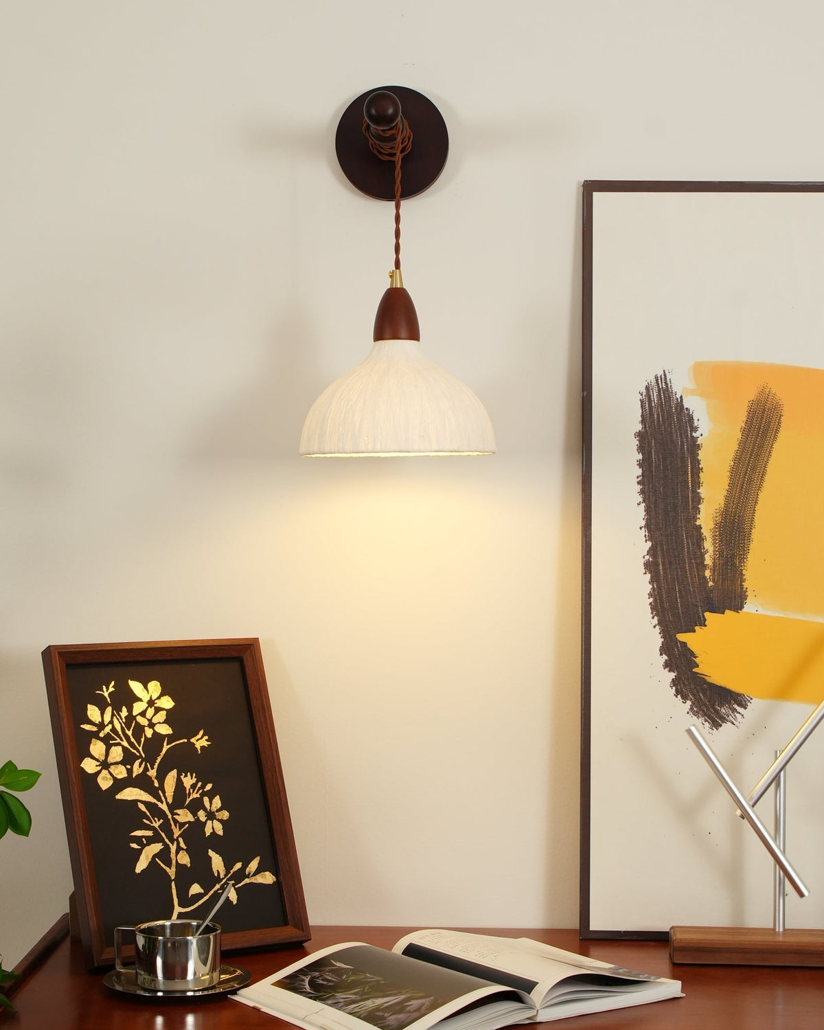Vitheos aplique de pared elegancia Natural de madera de nogal