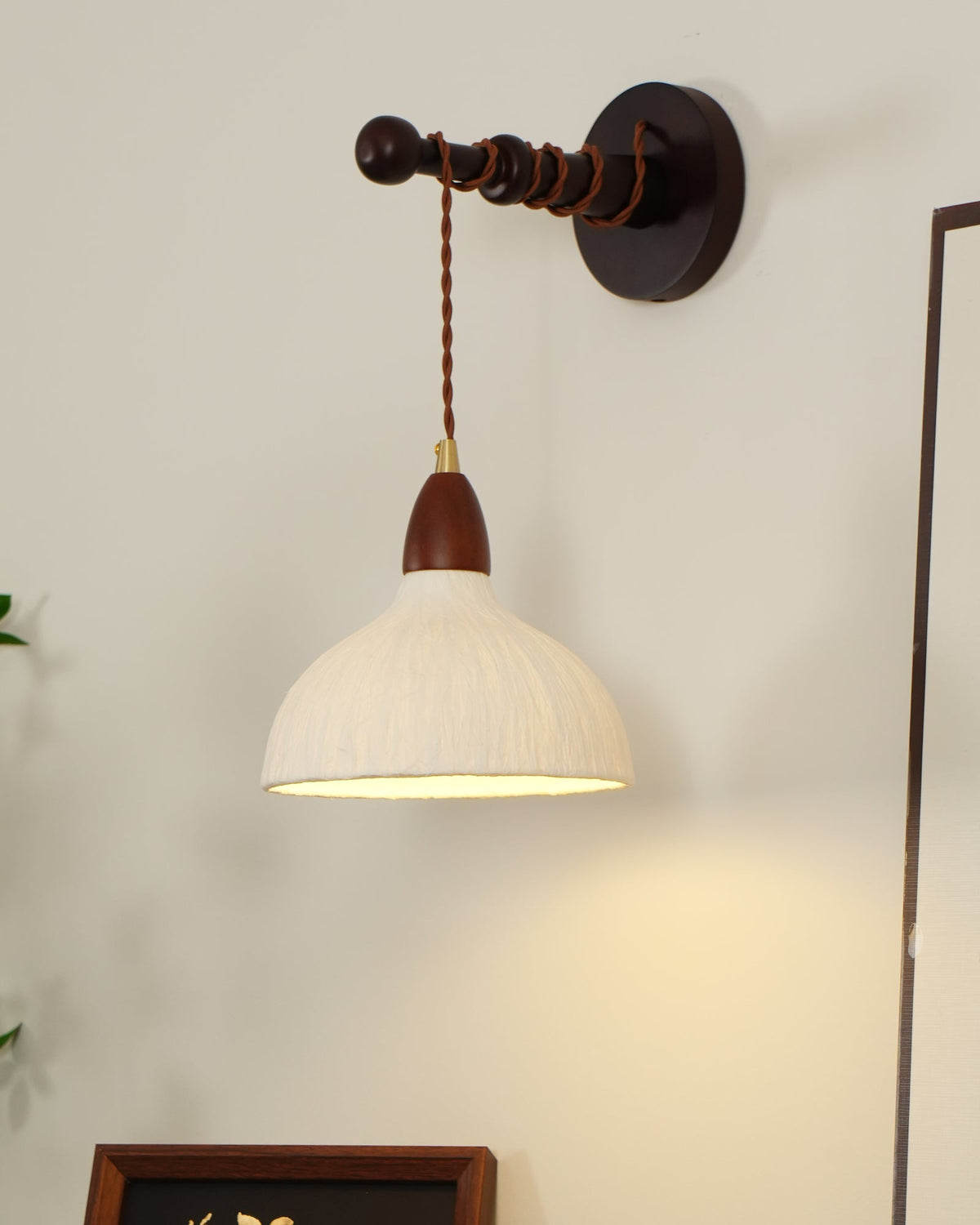 Vitheos aplique de pared elegancia Natural de madera de nogal