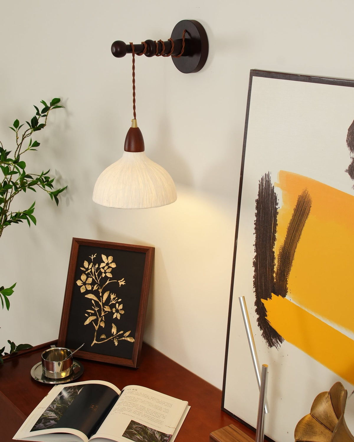 Vitheos aplique de pared elegancia Natural de madera de nogal