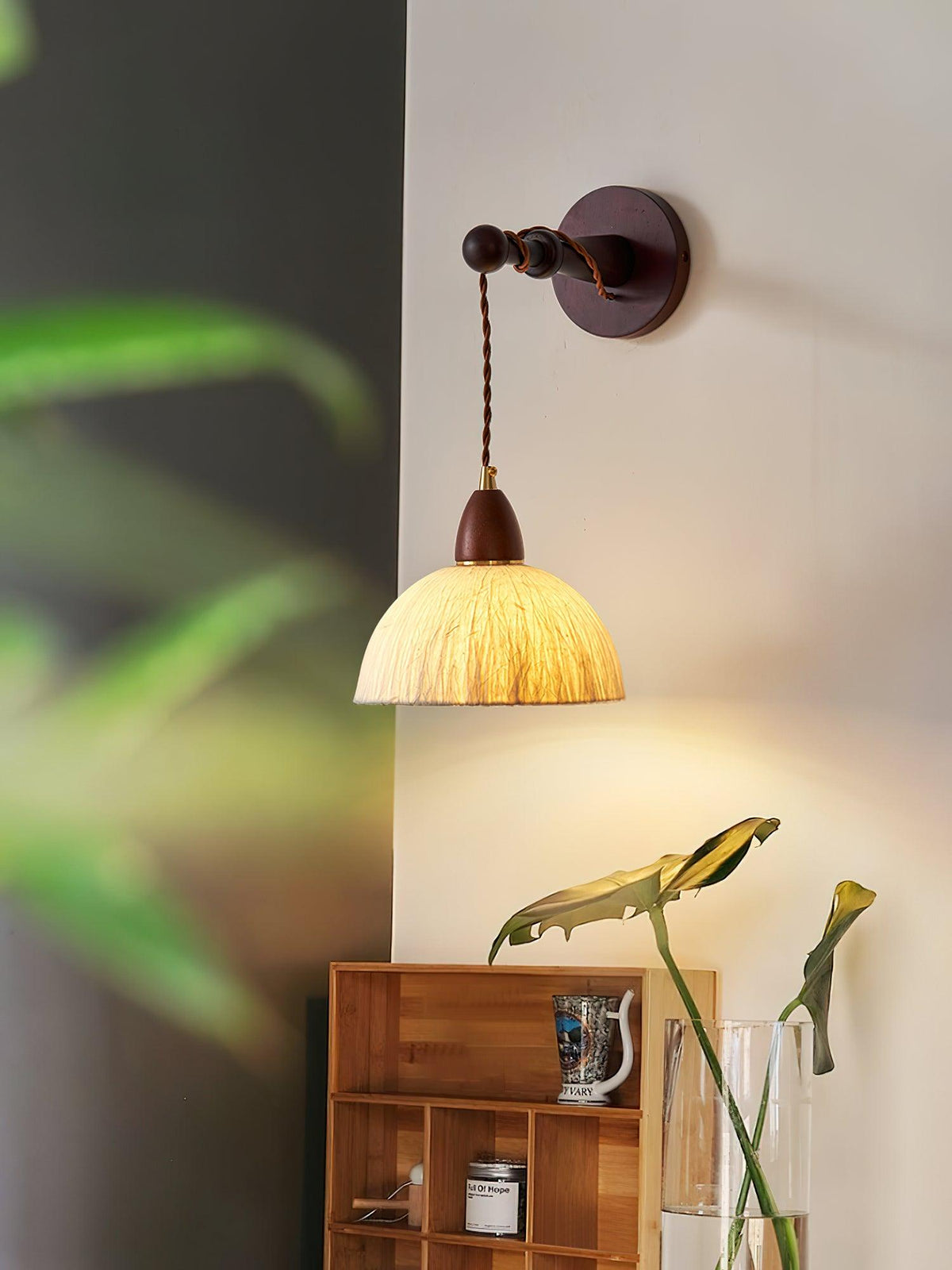 Vitheos aplique de pared elegancia Natural de madera de nogal