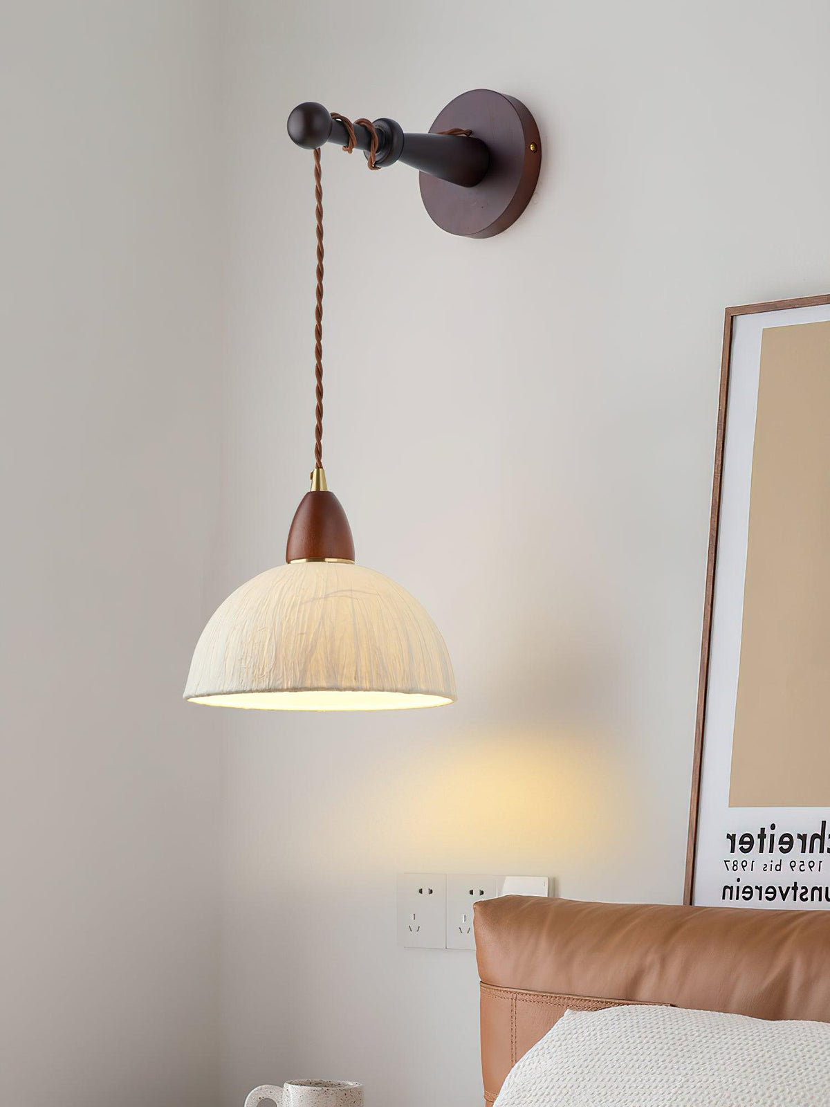 Vitheos aplique de pared elegancia Natural de madera de nogal