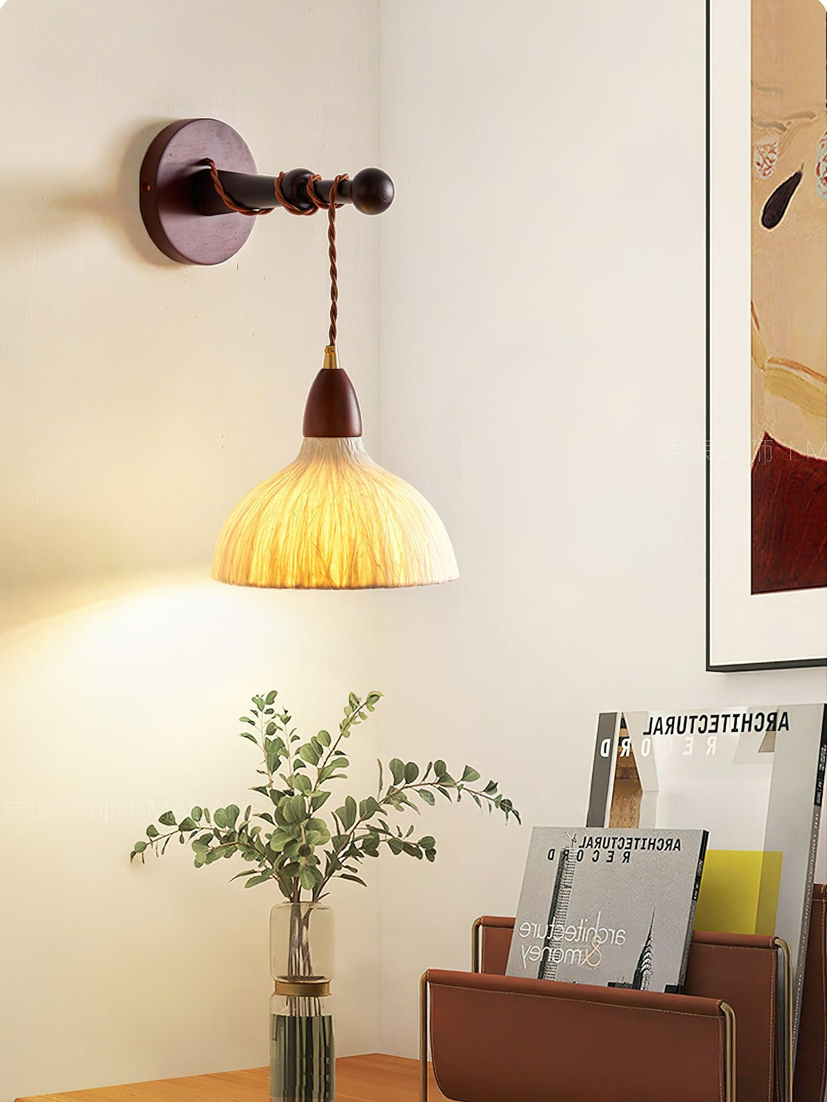 Vitheos aplique de pared elegancia Natural de madera de nogal