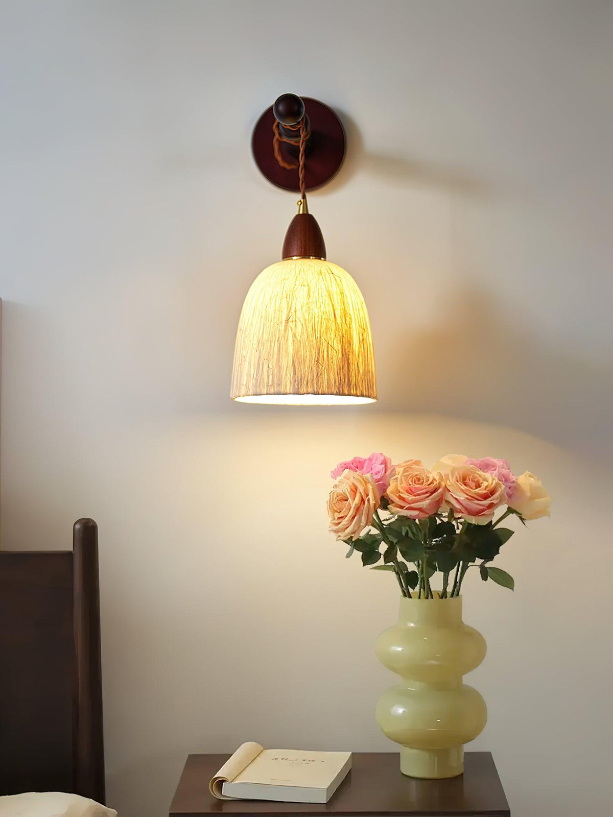 Vitheos aplique de pared elegancia Natural de madera de nogal