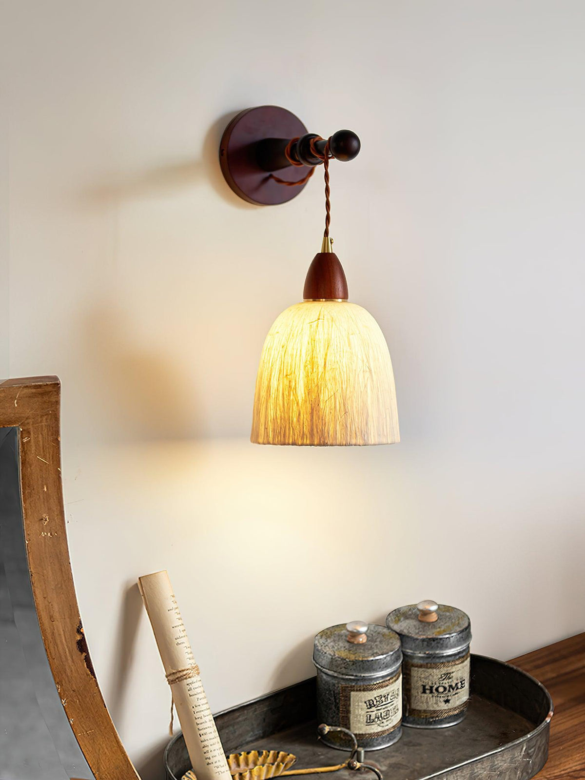 Vitheos aplique de pared elegancia Natural de madera de nogal