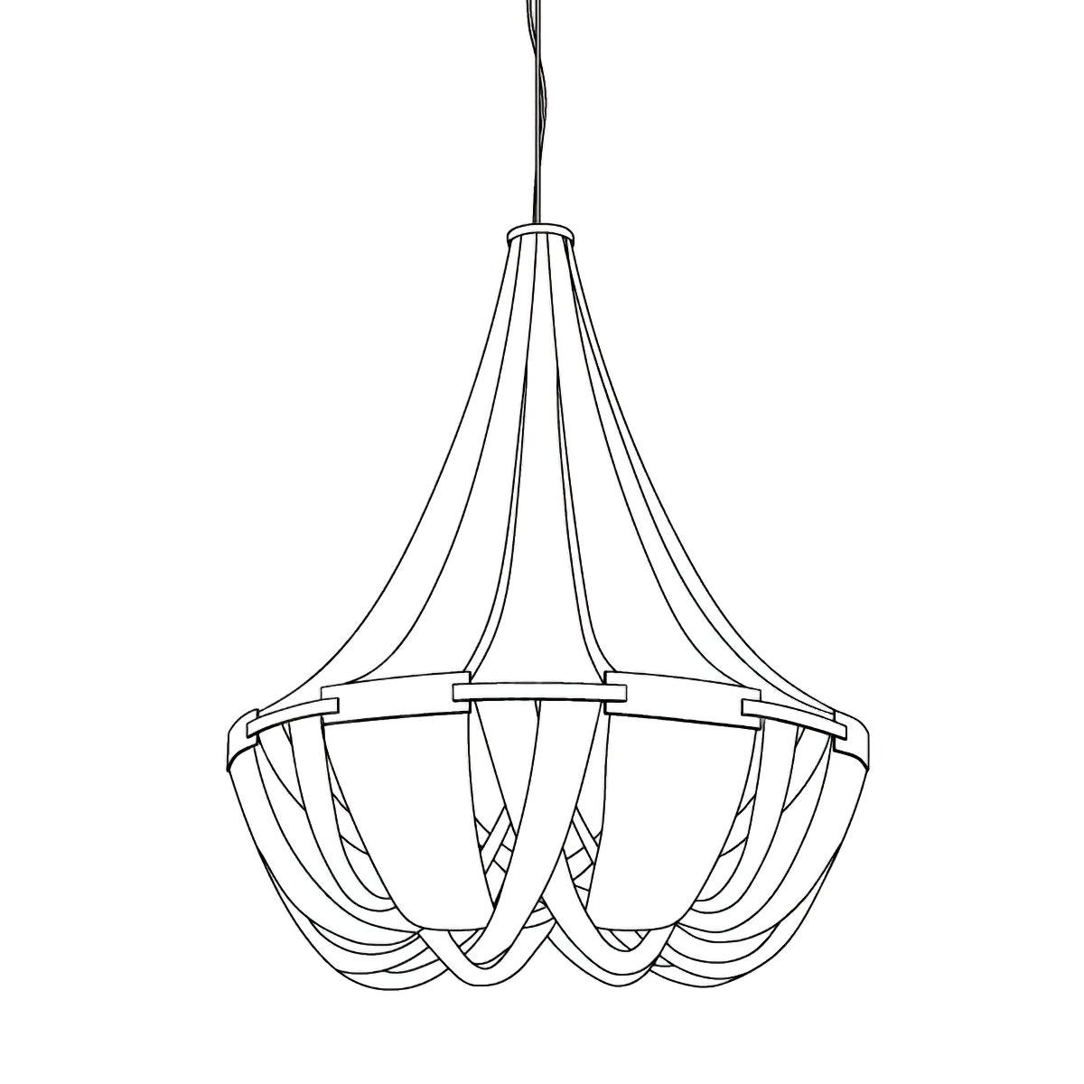 Zylen lámpara de araña Tassel con cadena de aluminio