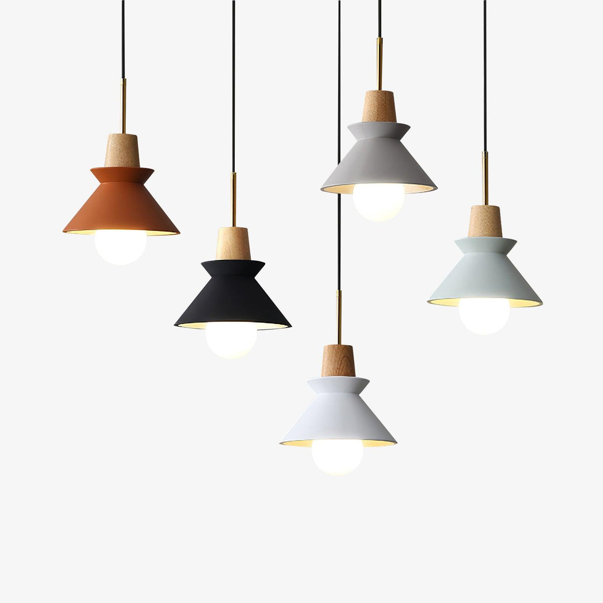 Revelo lámpara colgante de madera minimalista nórdica