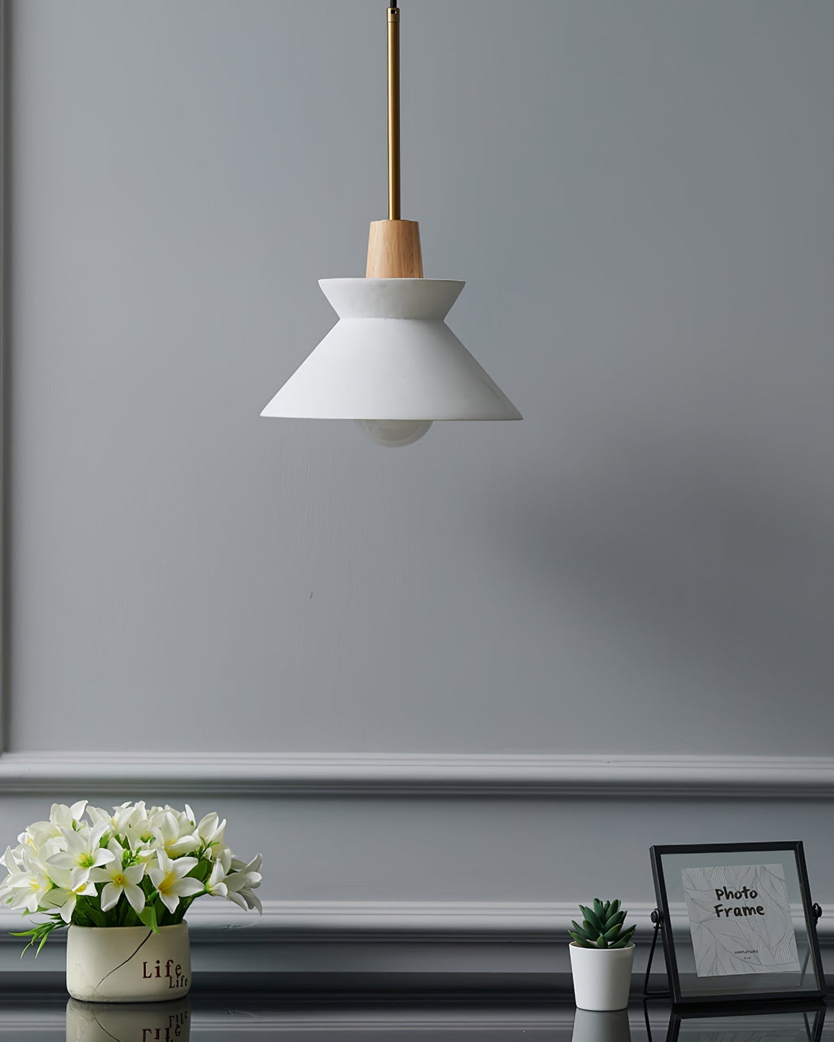 Revelo lámpara colgante de madera minimalista nórdica