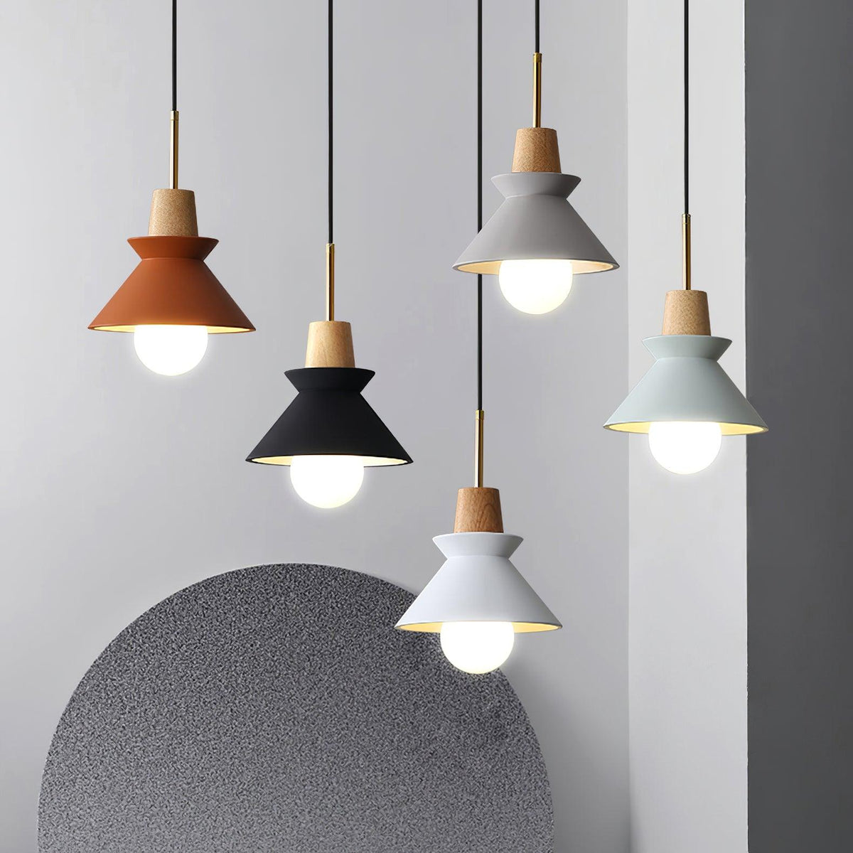 Revelo lámpara colgante de madera minimalista nórdica