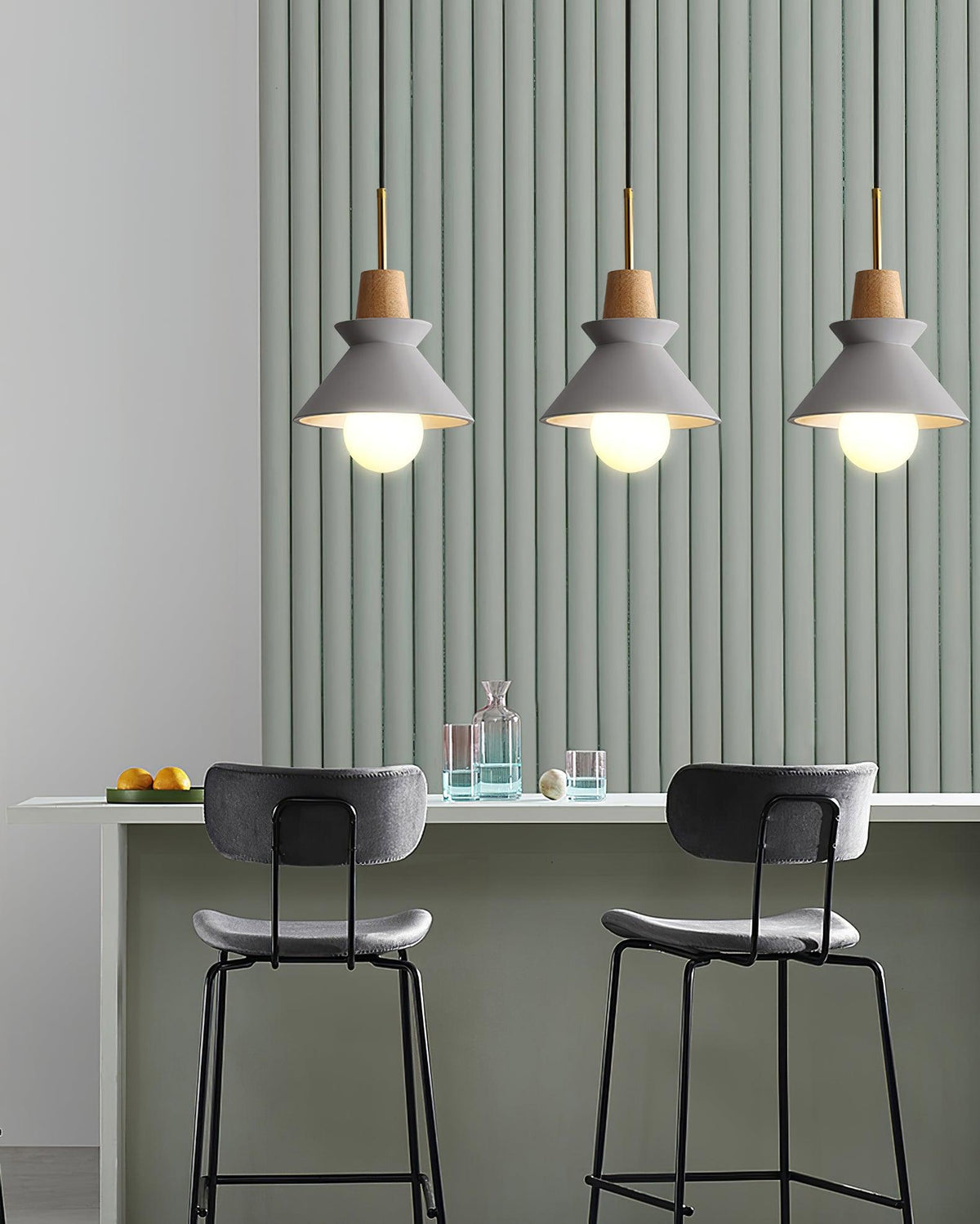 Revelo lámpara colgante de madera minimalista nórdica