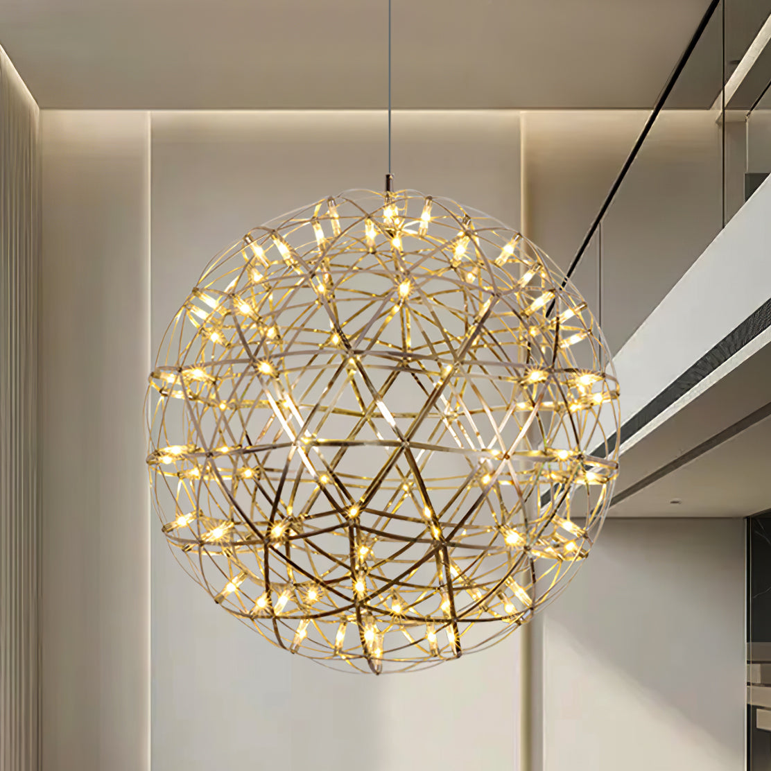 Delcourt plateado lámpara colgante Spark Ball