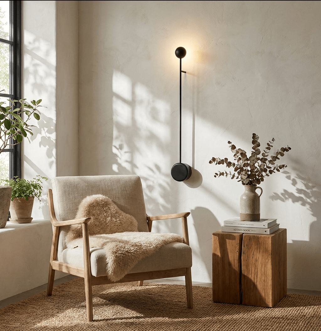 Esfera aplique de pared con tallo y LED