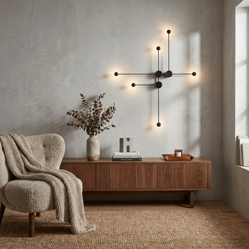Esfera aplique de pared con tallo y LED
