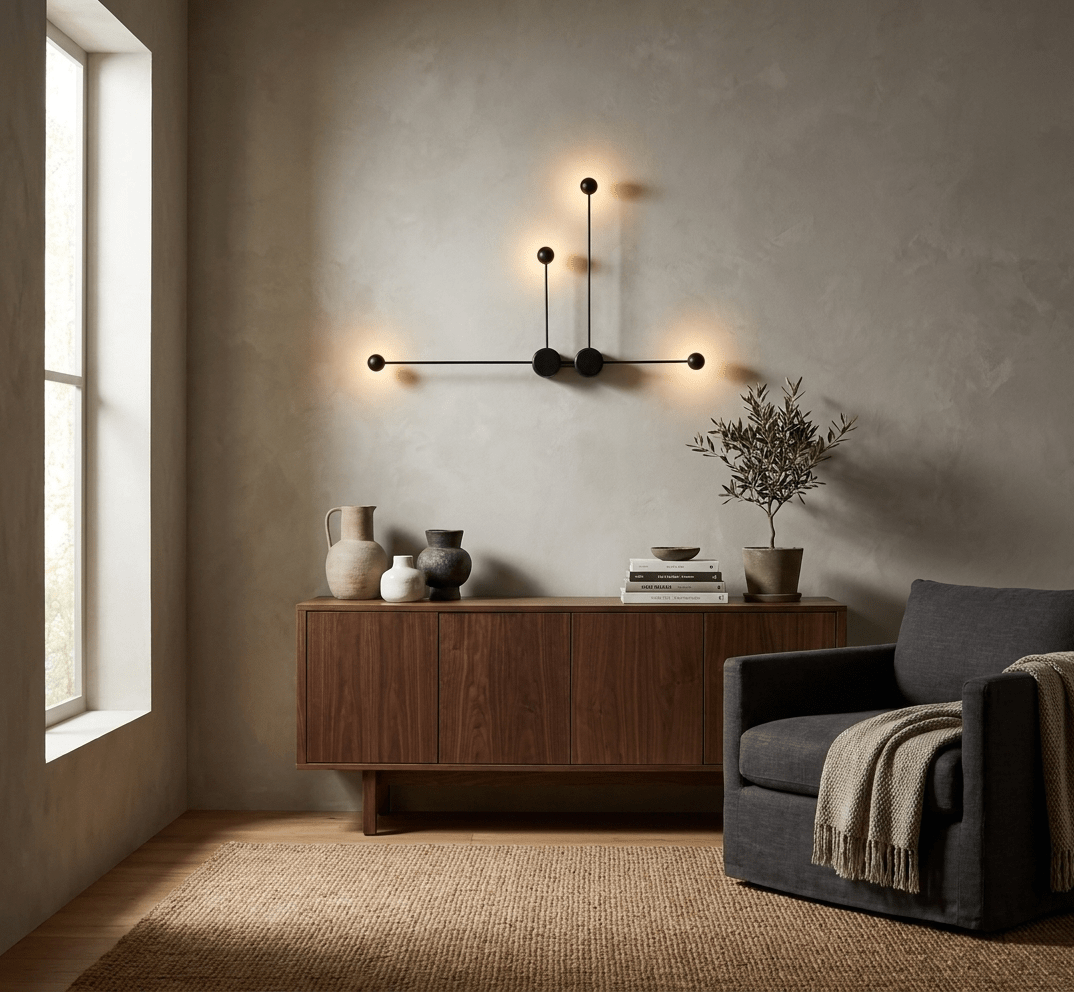 Esfera aplique de pared con tallo y LED
