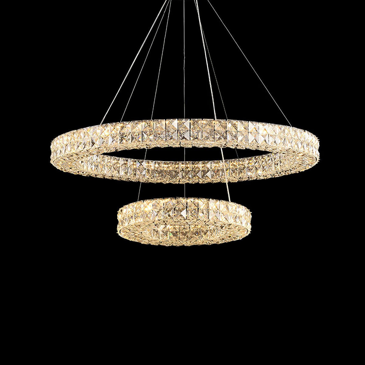 Luxerian lámpara de araña anillos de cristal Spiridon Luxe