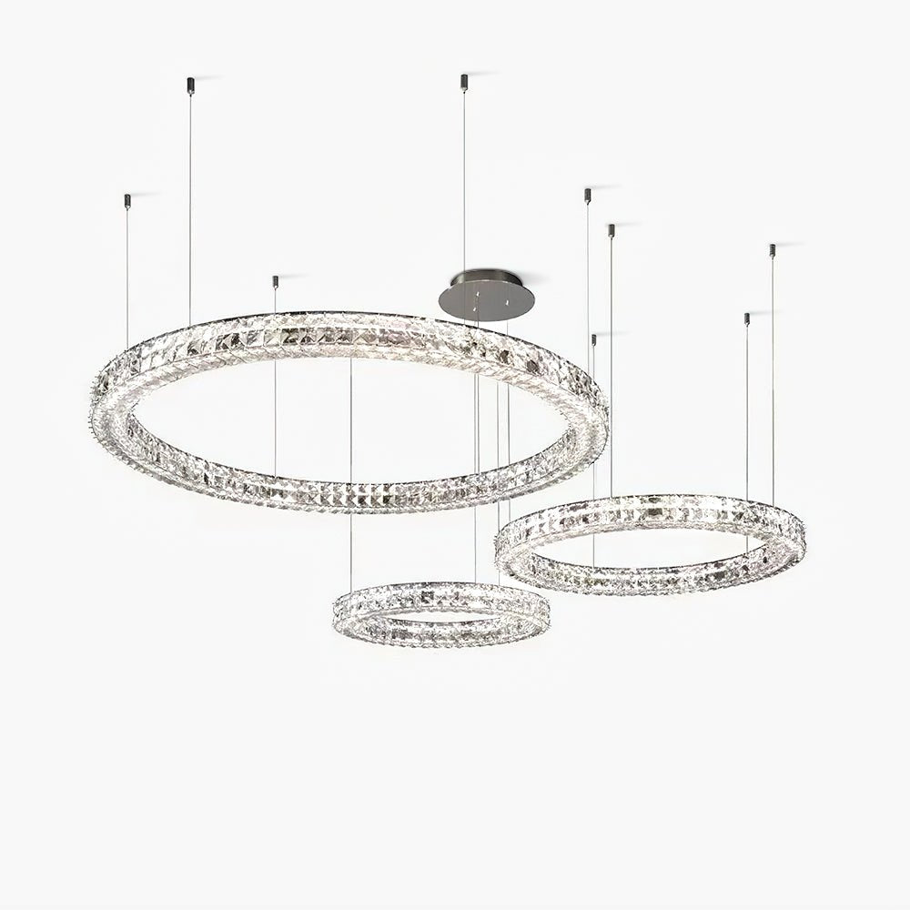 Luxerian lámpara de araña anillos de cristal Spiridon Luxe