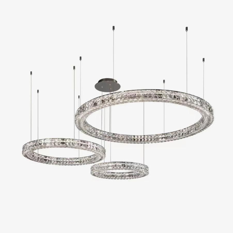 Luxerian lámpara de araña anillos de cristal Spiridon Luxe