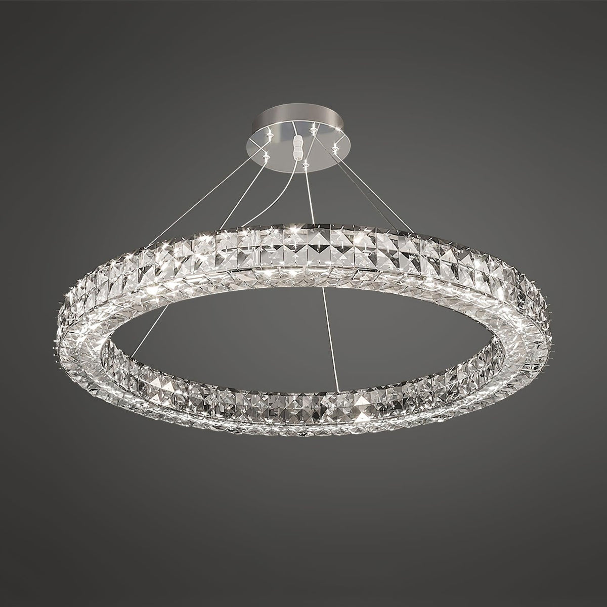 Luxerian lámpara de araña anillos de cristal Spiridon Luxe