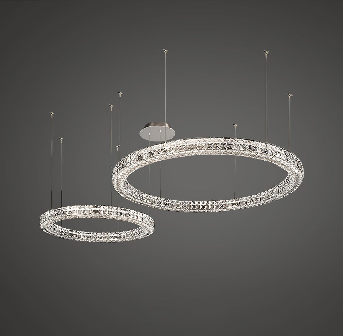 Luxerian lámpara de araña anillos de cristal Spiridon Luxe