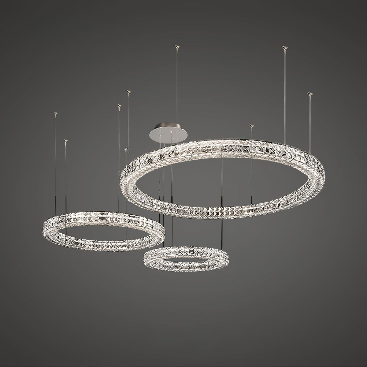 Luxerian lámpara de araña anillos de cristal Spiridon Luxe
