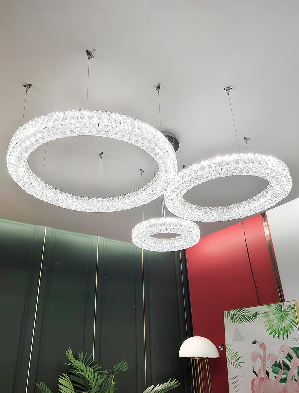 Luxerian lámpara de araña anillos de cristal Spiridon Luxe
