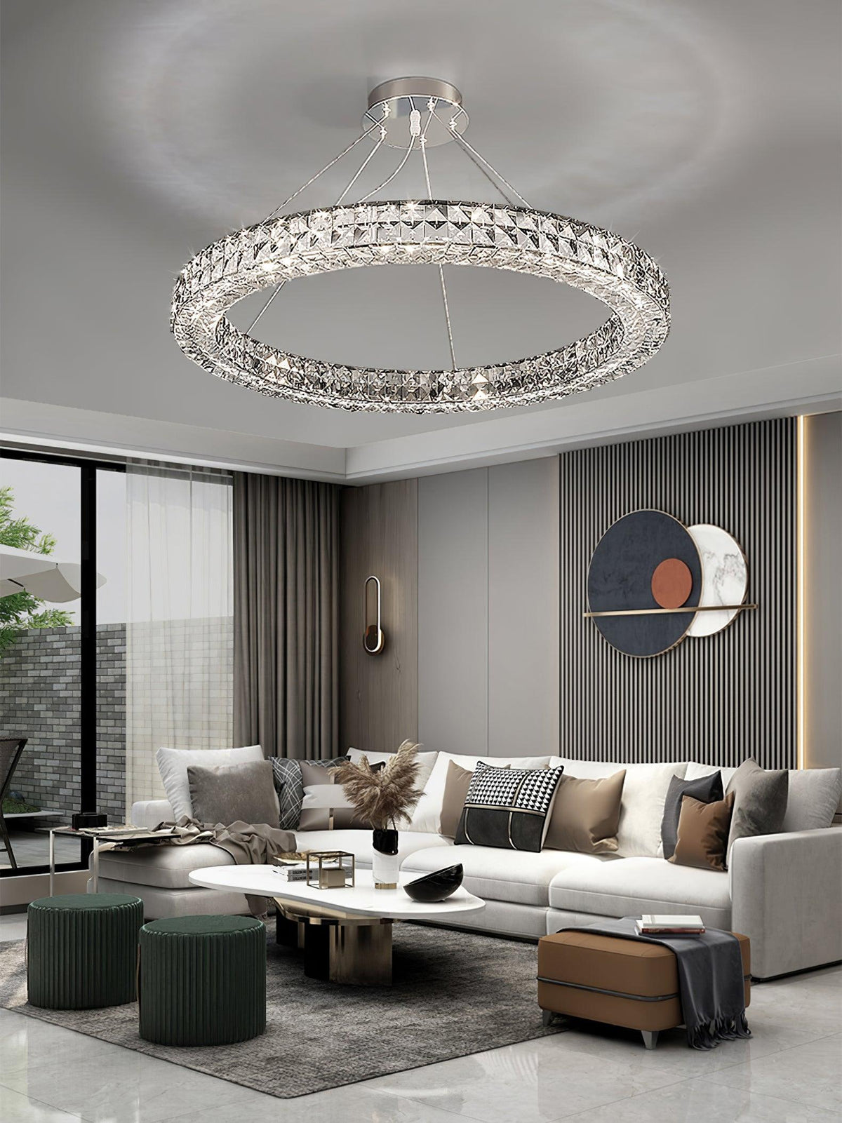 Luxerian lámpara de araña anillos de cristal Spiridon Luxe
