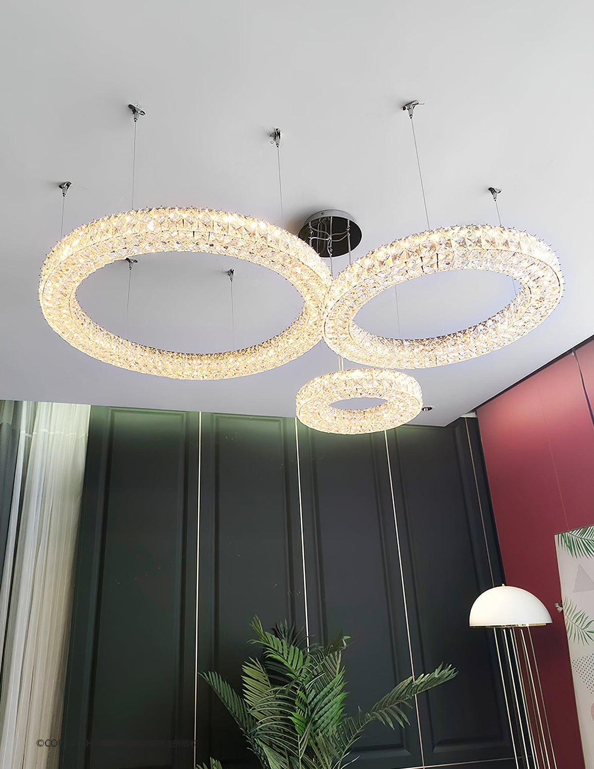 Luxerian lámpara de araña anillos de cristal Spiridon Luxe