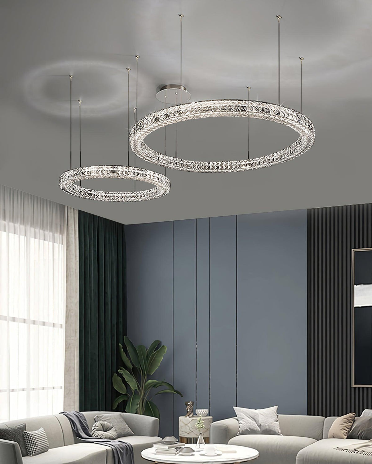 Luxerian lámpara de araña anillos de cristal Spiridon Luxe