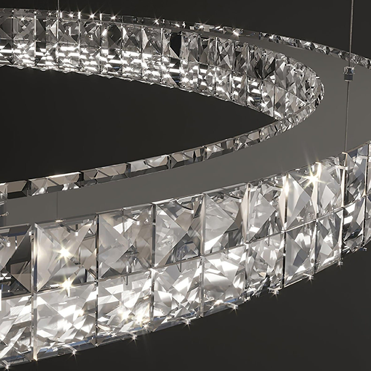 Luxerian lámpara de araña anillos de cristal Spiridon Luxe