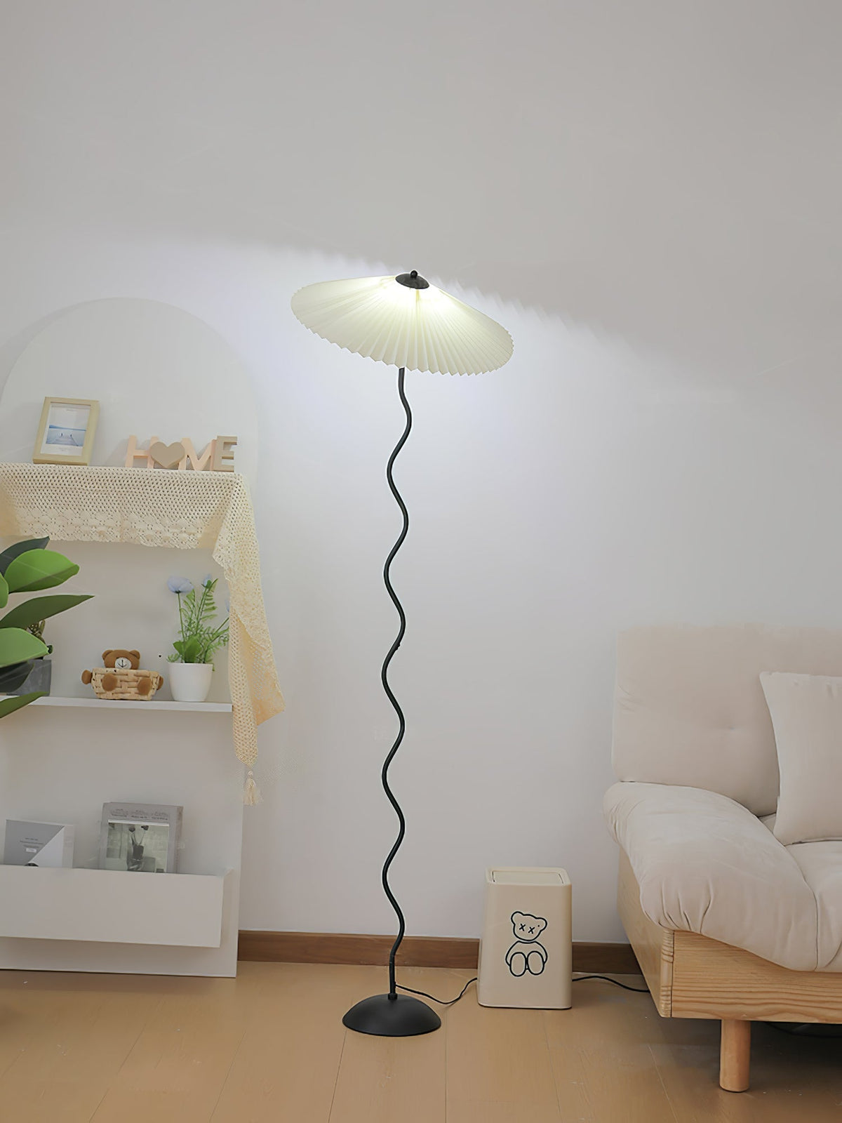 Lioraven lámpara de pie minimalista de tejido