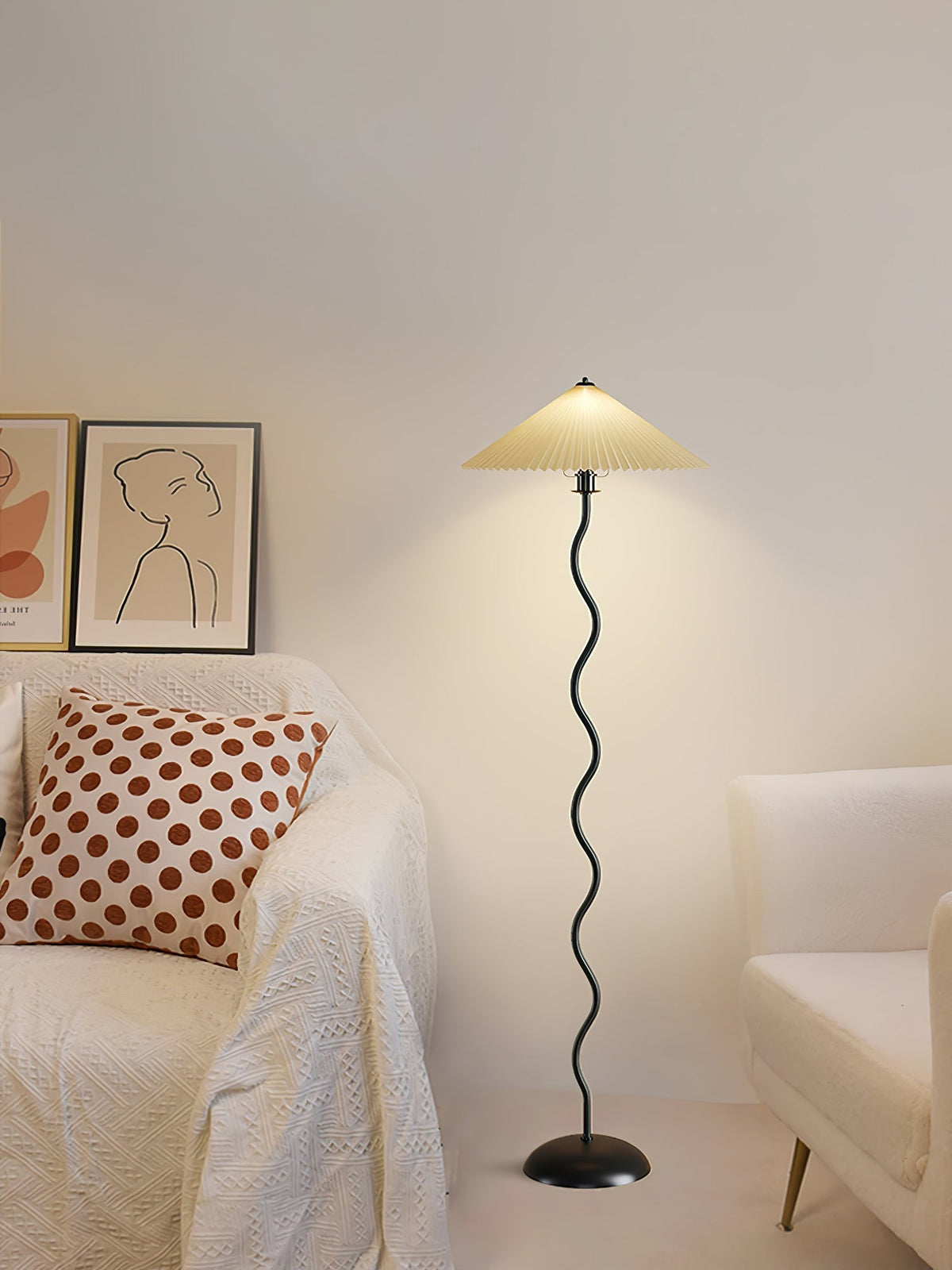 Lioraven lámpara de pie minimalista de tejido