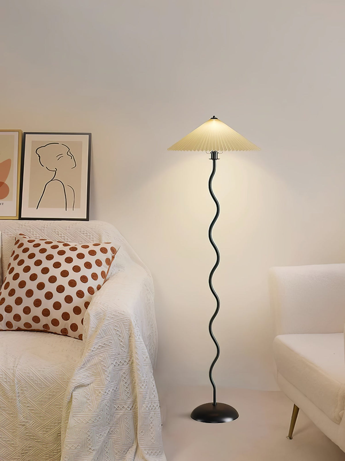 Lioraven lámpara de pie minimalista de tejido