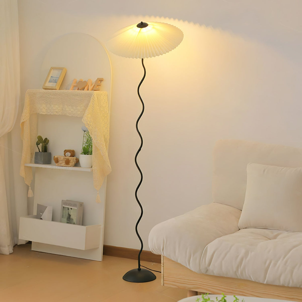 Lioraven lámpara de pie minimalista de tejido